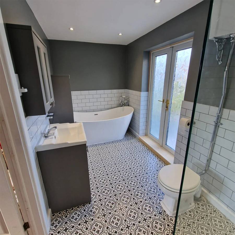 Modern family bathroom — bathroom fitted by BG Premier in Brentwood, Essex