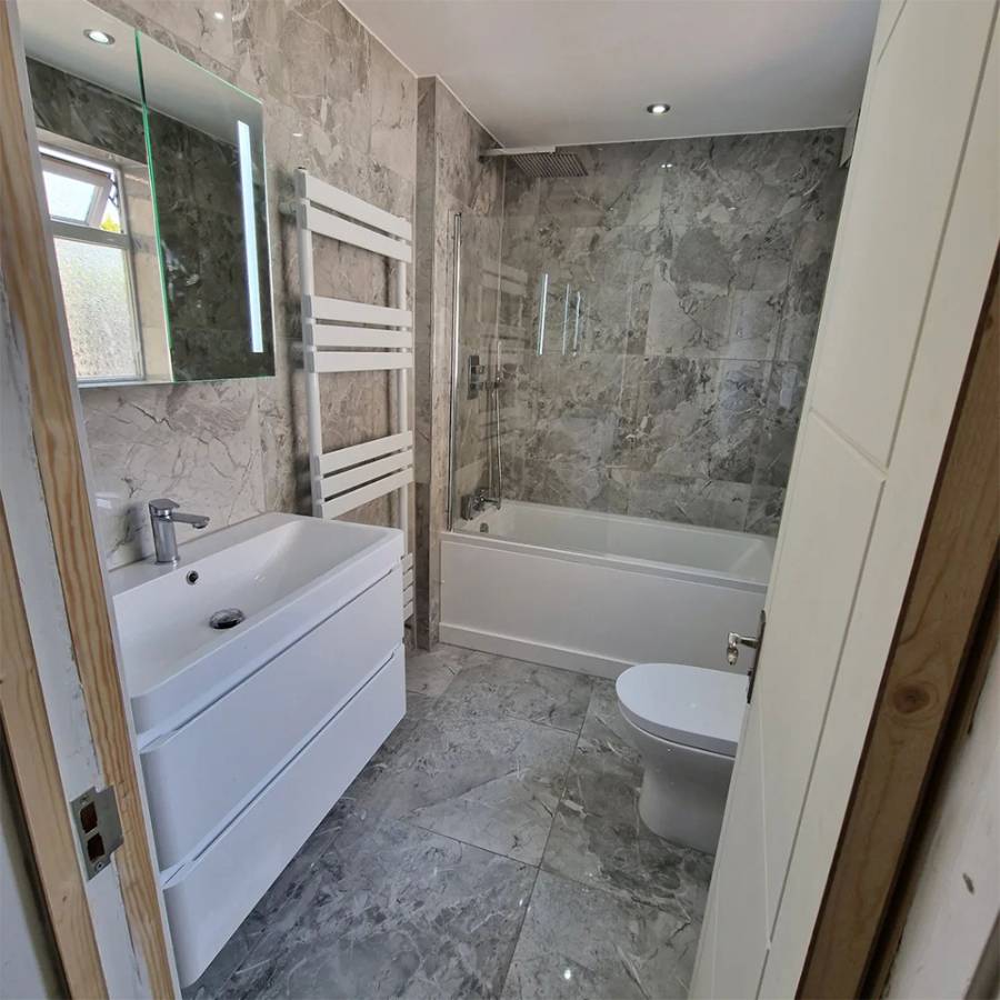 Rainfall shower enclosure — bathroom fitted by BG Premier in Chelmsford, Essex